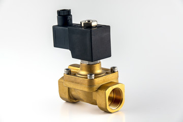 General purpose solenoid valve for mechanical installation air water  - obrazy, fototapety, plakaty