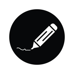 Marker icon, pen, hilighter black vector