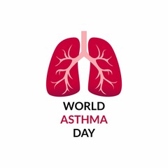 Obraz premium Vector illustration for World Asthma Day. Can be used for banners, backgrounds, icons, labels, symbols, awareness posters, print designs and brochures.