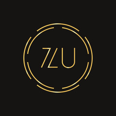 Initial ZU Logo Design Vector Template. Digital Circle Letter ZU Business Logo Vector Illustration