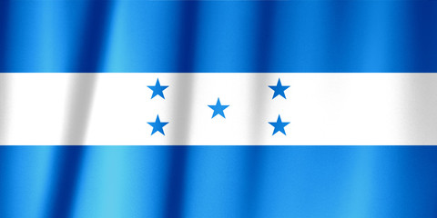 Close up shot of wavy flag of Honduras