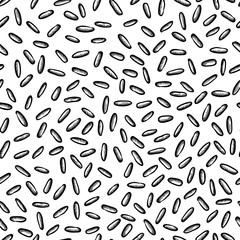 Rice seeds vector seamless pattern. Abstract food texture background. Wheat grain sketch backdrop.