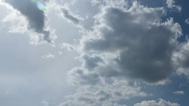 lo scorrere delle nuvole in una giornata ventosa in un cielo di un bel colore azzurro