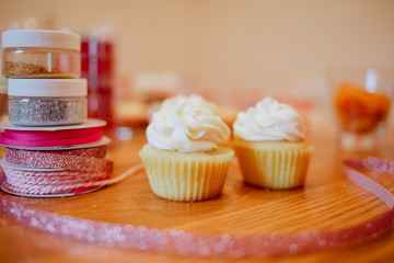 cupcakes with whipped cream