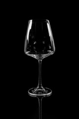 wine glass on a black background