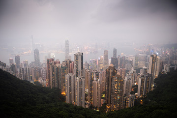 Fototapeta premium Hongkong-Dawn-Skyline