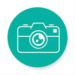 Camera Icon in trendy flat style isolated on white background. Minimalist style