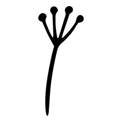 Plant part branch icon. Hand drawn illustration of plant part branch vector icon for web design
