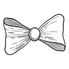 Elegant man bow tie icon. Hand drawn illustration of elegant man bow tie vector icon for web design