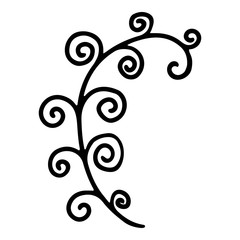 Ornamental branch icon. Hand drawn illustration of ornamental branch vector icon for web design