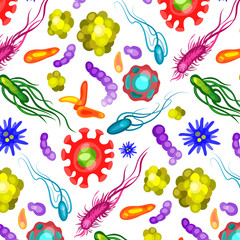 Obraz premium Bacterium virus microorganism medical health care colorful pattern
