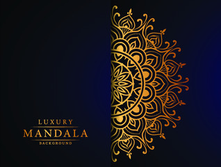 Luxury ornamental mandala design background with golden arabesque pattern arabic islamic east style	
