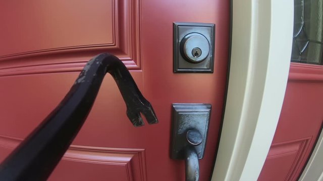 crowbar on door breaking in