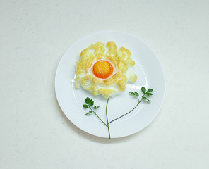 fried egg on a plate