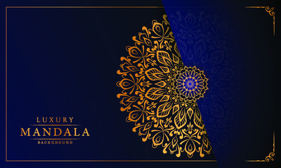 Luxury mandala background with arabesque pattern arabic islamic east style for Wedding card, book cover.	
