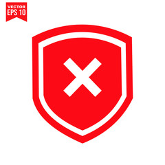 Obraz premium shield cross icon Icon symbol Flat vector illustration for graphic and web design.