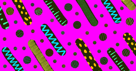 Bright abstract pattern, modern illustration for print, screen saver, background, textile, packaging, cover.