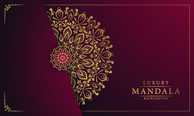 Luxury mandala background with arabesque pattern arabic islamic east style for Wedding card, book cover.	
