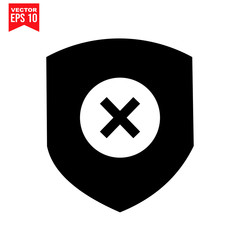 Obraz premium shield cross icon Icon symbol Flat vector illustration for graphic and web design.