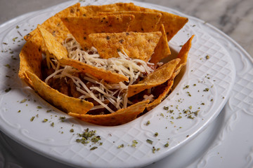 Nachos chips with cheese
