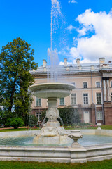 Marble fountain-vase in Catherine park at Tsarskoye Selo in Pushkin, Russia