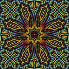 3d effect - abstract octagonal fractal pattern 