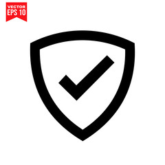 shield checklist icon Icon symbol Flat vector illustration for graphic and web design.