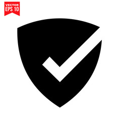 shield checklist icon Icon symbol Flat vector illustration for graphic and web design.