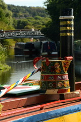 the décor of a narrow boat