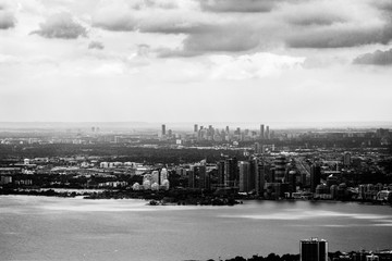 Fototapeta premium Toronto Cityscape Black and White Near Water