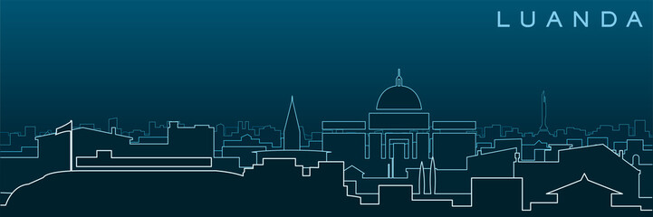 Luanda Multiple Lines Skyline and Landmarks