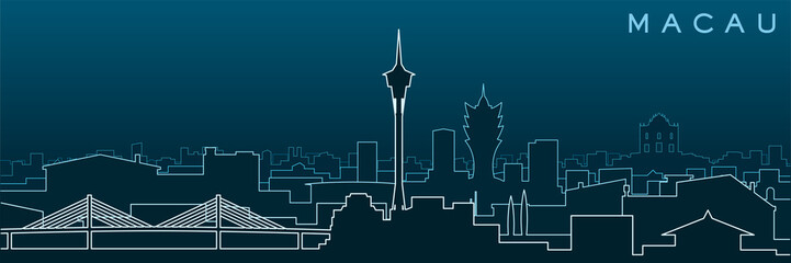 Macau Multiple Lines Skyline and Landmarks