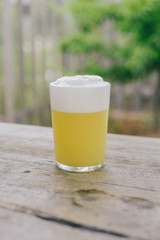 Beer Photography | Beer Pint on Picnic Table Outside | Craft Beer, Brewery