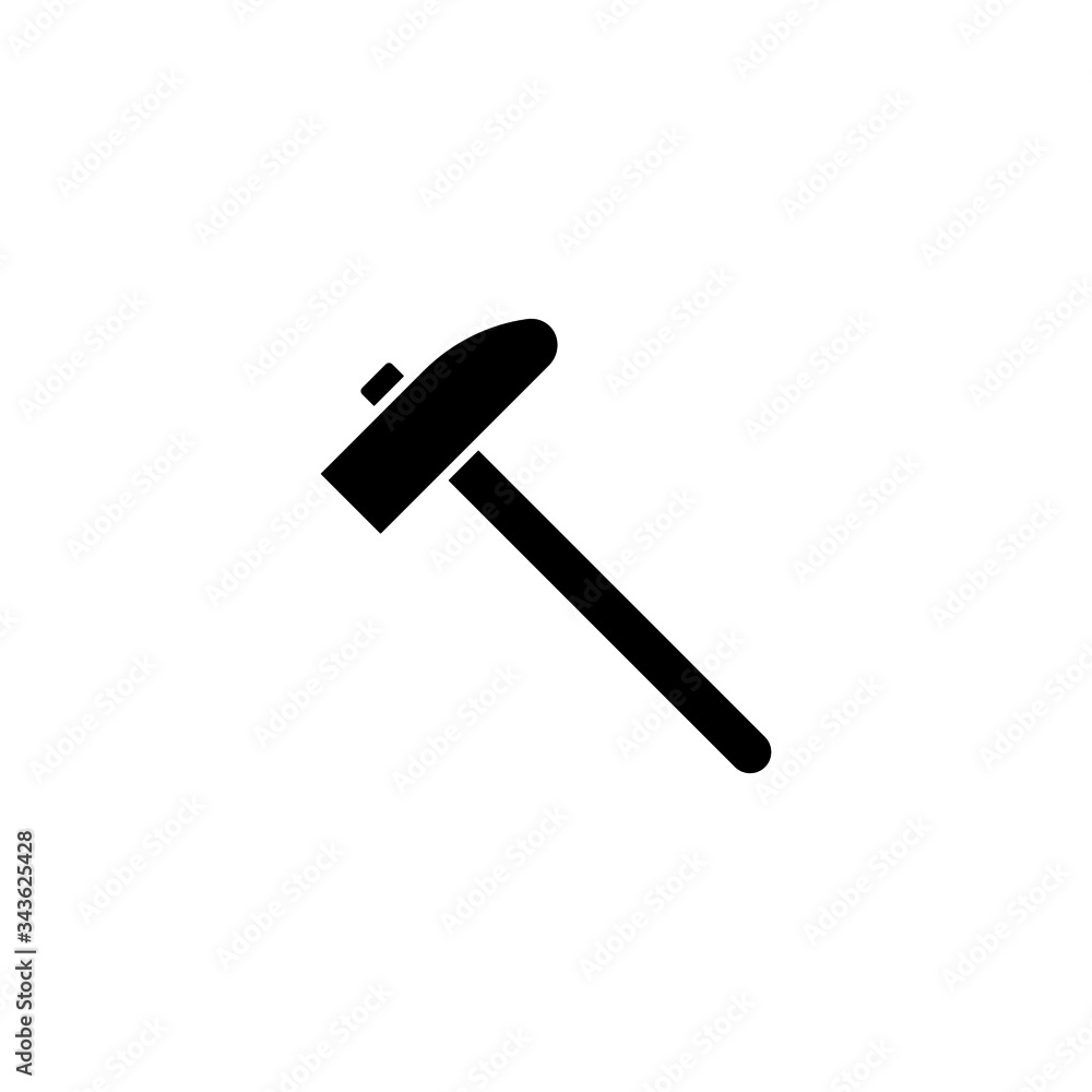 Poster Hammer Icon in black flat design on white background