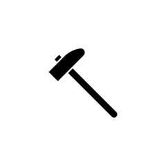 Hammer Icon in black flat design on white background