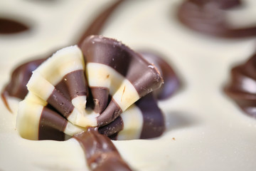 confectionery pattern on the macro cake