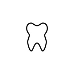 Tooth Icon, Dentistry symbol in outline style on white background