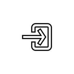 Login Icon, login symbol in outline style on white background