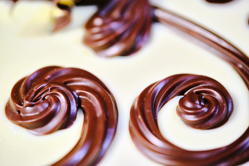 confectionery patterns made of chocolate