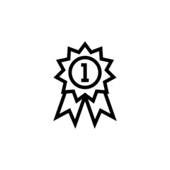 Winner Icon, Victory symbol in outline style on white background