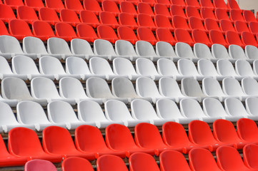 Empty seats in the stands of the arena