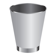 metal trash can in color