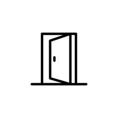 Exit Icon, Leave symbol in outline style on white background