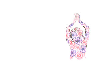 Beautiful body of a woman, fragrant with flowers