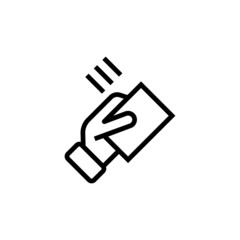 Contactless wireless pay icon template, NFC Payment symbol in outline style isolated on white background