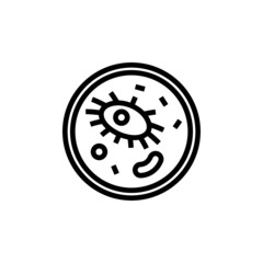 Bacteria icon template Virus or Bacteria symbol in outline style isolated on white background