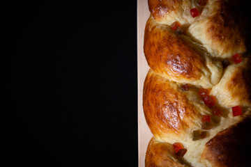 Fresh sweet bread braid for breakfast