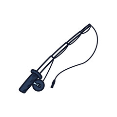 fishing rod icon, line and fill style