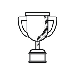 Happy fathers day concept, trophy cup icon, line style