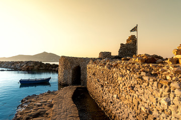 Naoussa village and harbor - Aegean Sea - Paros Cyclades islands - Greece.
